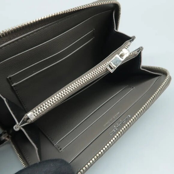 100% Authentic SAINT LAURENT Grey Leather Wallet - Picture 9 of 11